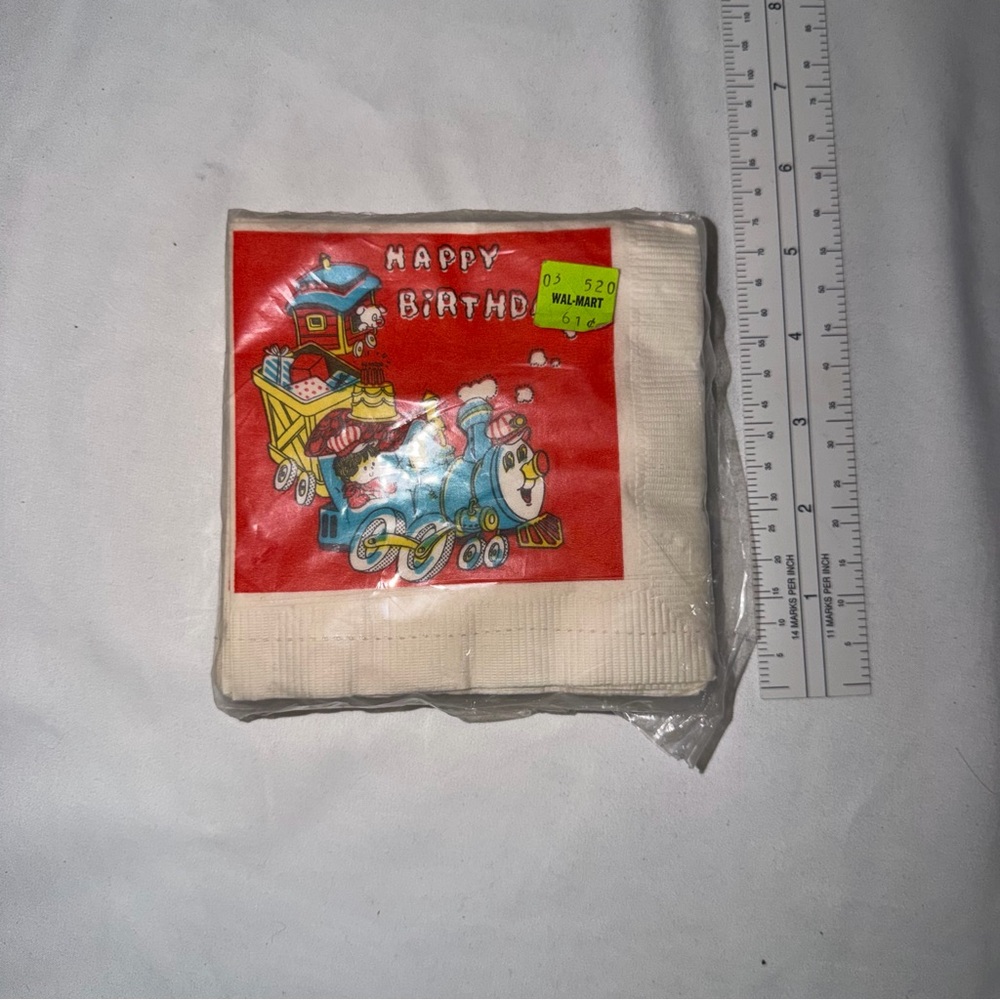 Vintage Happy Birthday Train Party Napkins NIP Luncheon Party Fun RR Railroad